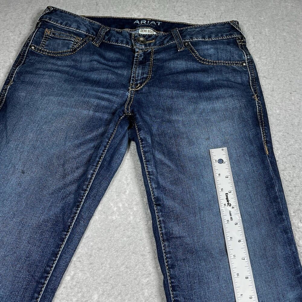 Ariat Demi Boot Jeans Womens 29S Medium Wash Blue Denim Stretch Low Rise Western - Picture 12 of 12